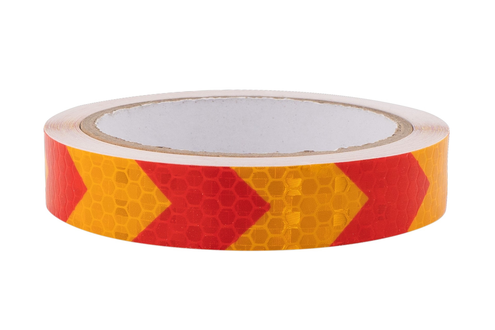Reflective element. Self-adhesive tape with a reflector. Signal tape isolated on white background